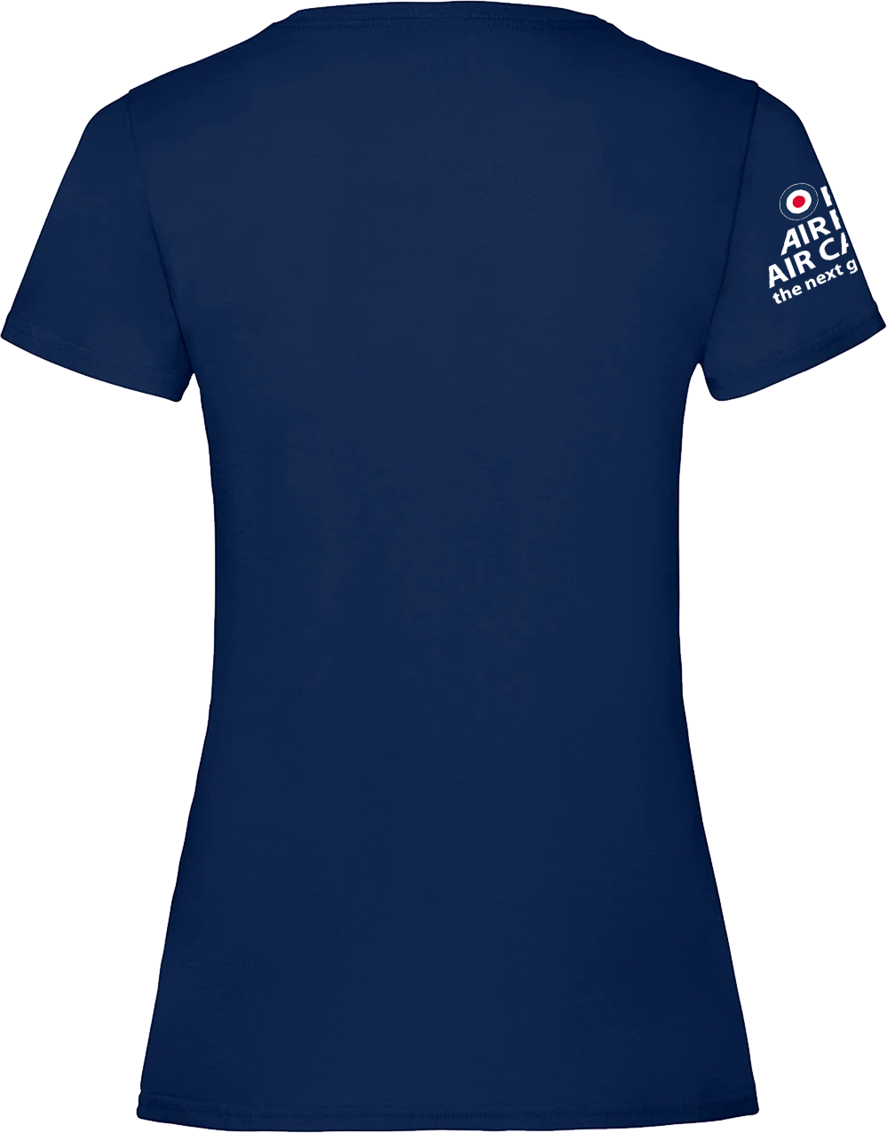 Embroidered Female Fit Navy Cotton T-Shirt - S77 Back.png