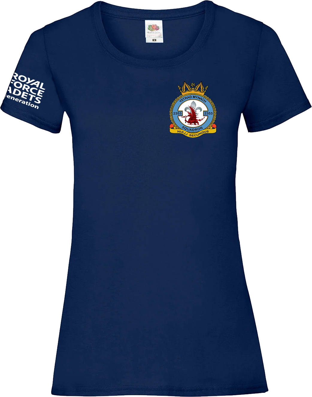 Embroidered Female Navy Cotton T-Shirt | S77-NAV