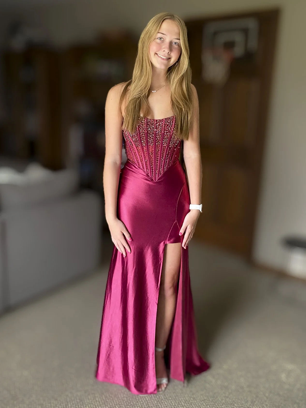 Wine Red Prom dress