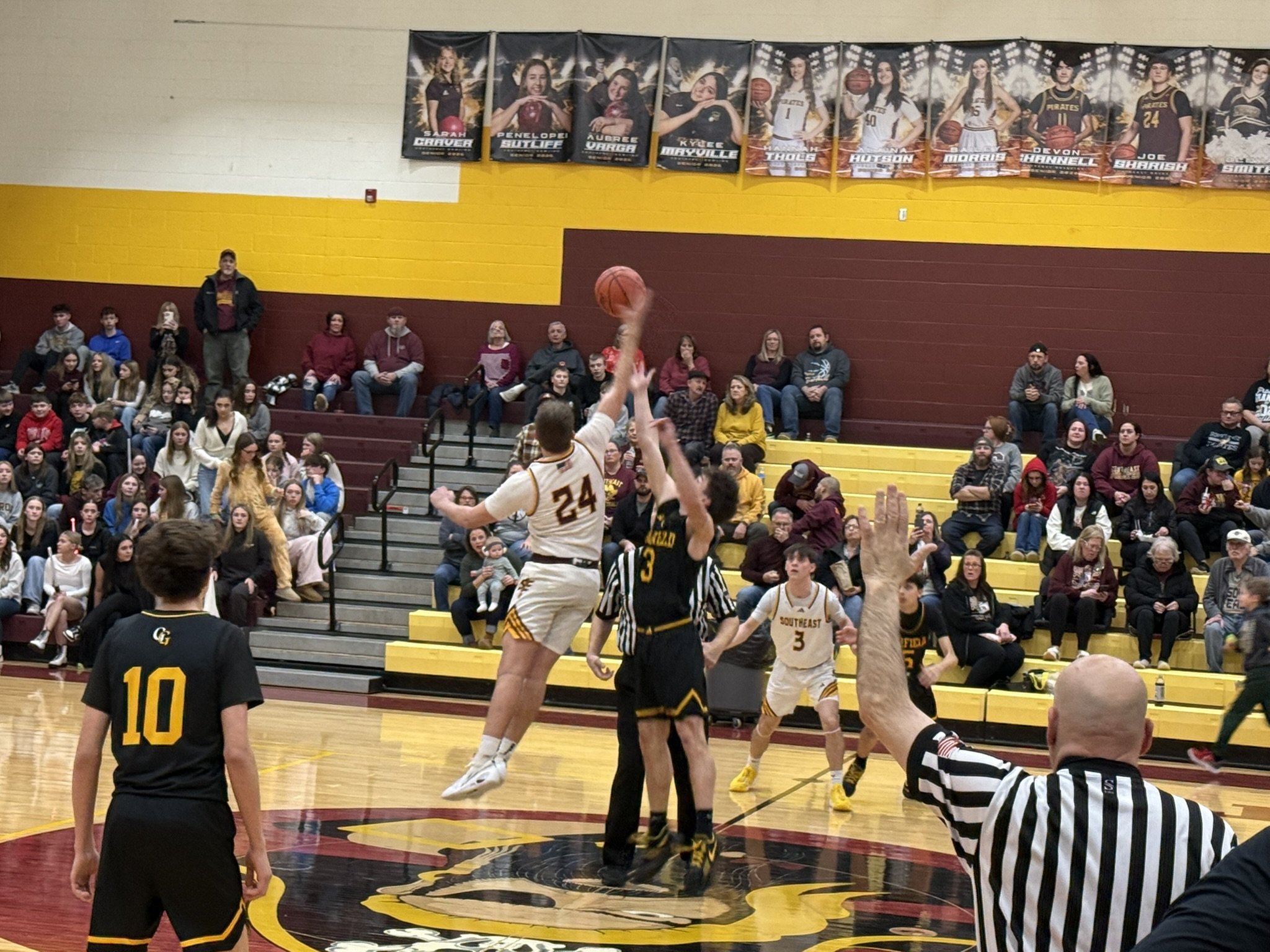 Pirates Prevail Over G-Men in MVAC Action 74-50