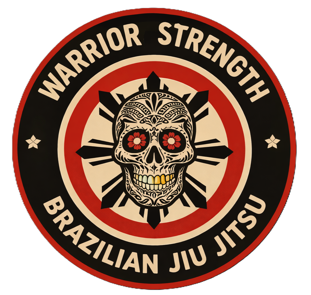 Two men in martial arts gi laughing, holding belts.