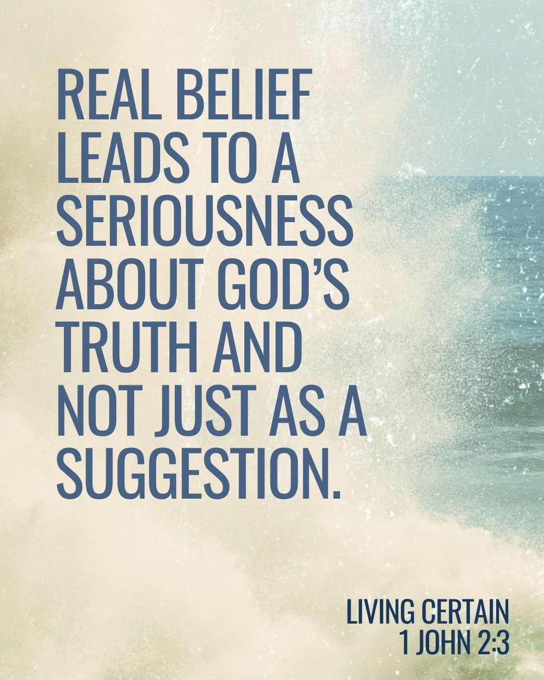 Owning a Bible doesn&rsquo;t mean you believe it....obeying it does.

It&rsquo;s easy to call yourself a Christian, but John reminds us the real evidence of faith is in our walk: &ldquo;This is how we know that we know him: if we keep his commands&rd