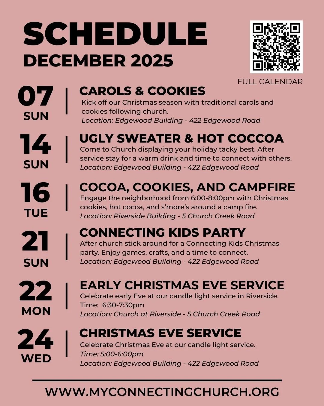 Check out a schedule of all the happenings this December!