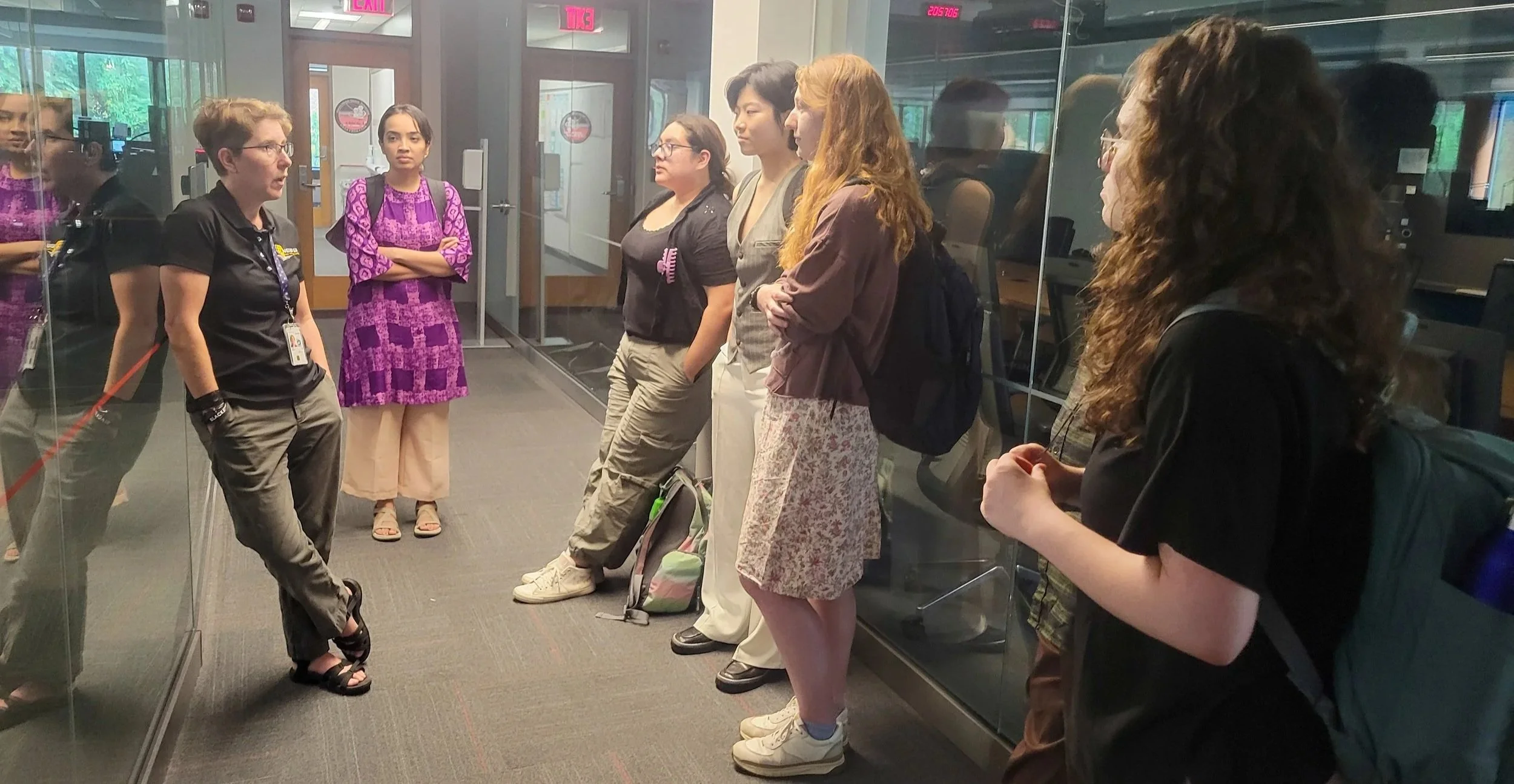 Dr. Jane Rigby, Senior Project Scientist of JWST, giving our summer students an overview of the JWST mission control room