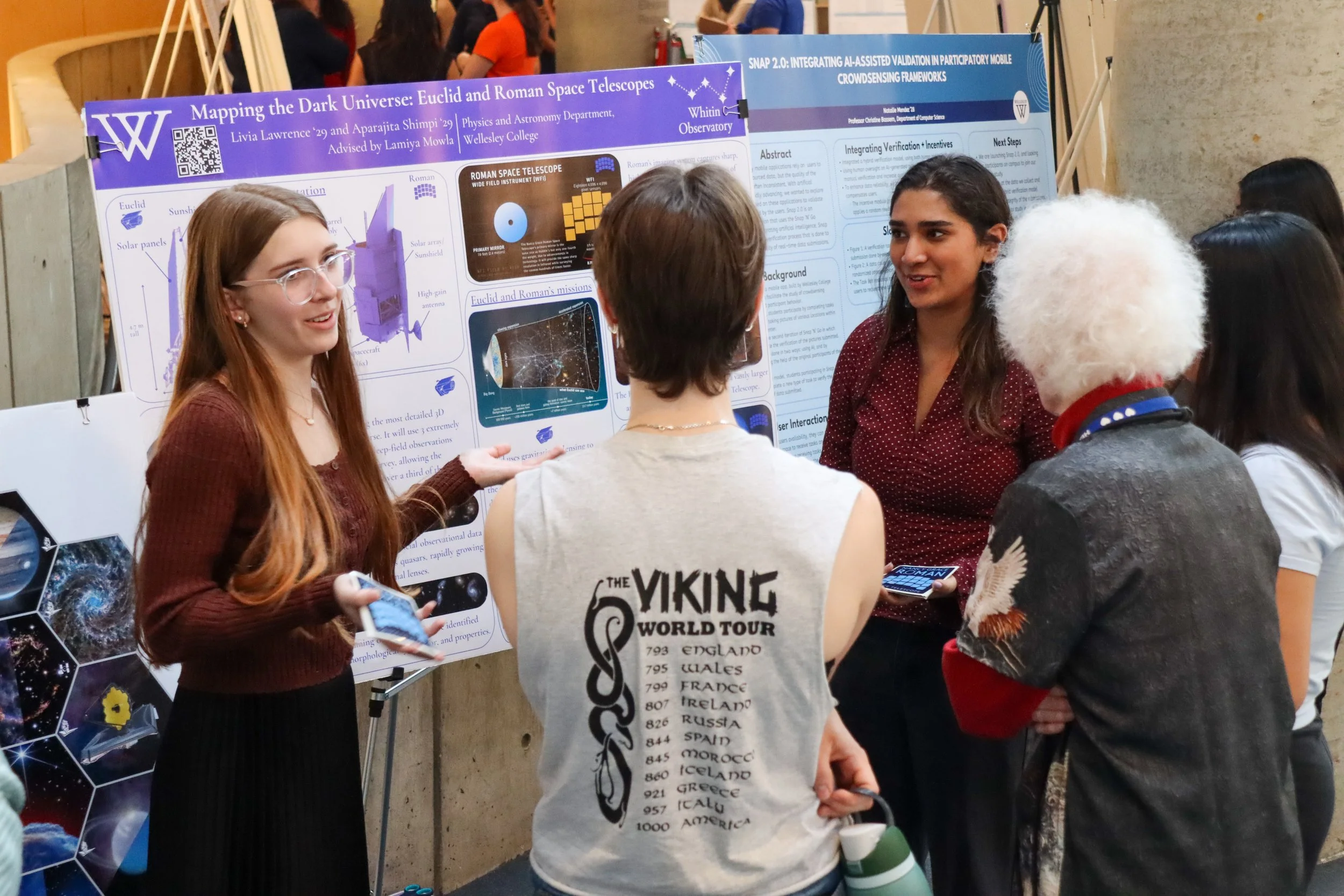Livia Lawrence'29 and Aparajita Shimpi'29 presenting their first year research poster at Ruhlman 2026