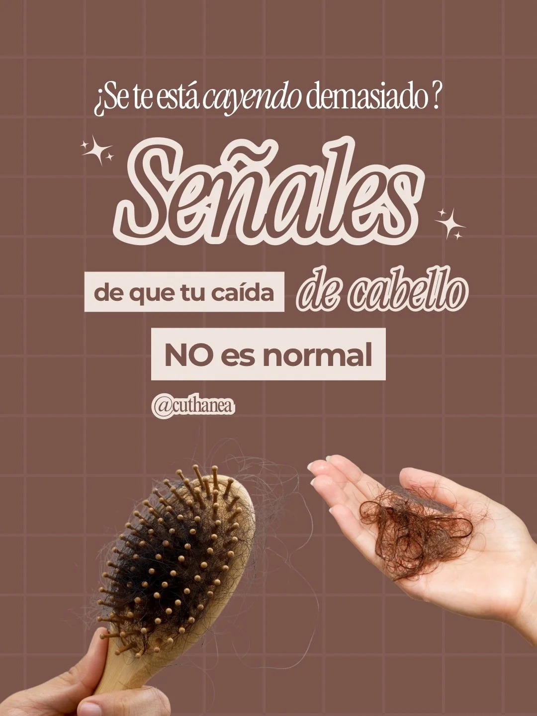 🪮&iquest;Se te cae m&aacute;s cabello de lo normal?

La ca&iacute;da puede aparecer despu&eacute;s de periodos de estr&eacute;s, cambios hormonales, enfermedades, deficiencias nutricionales o por factores gen&eacute;ticos.

👩🏻&zwj;⚕️ En Cuthanea i