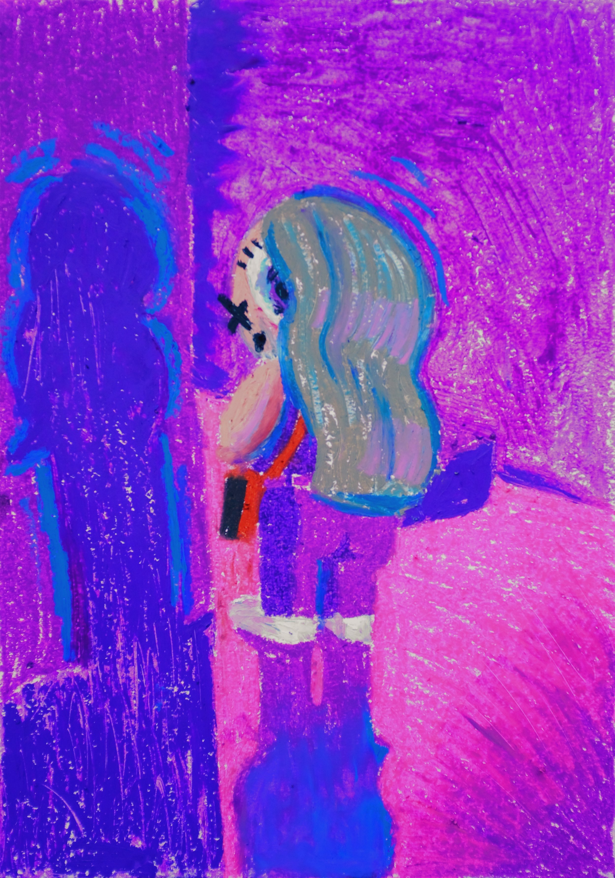 "Eternal Corridor"
2025
Oil Pastel on Paper
29.7x42cm