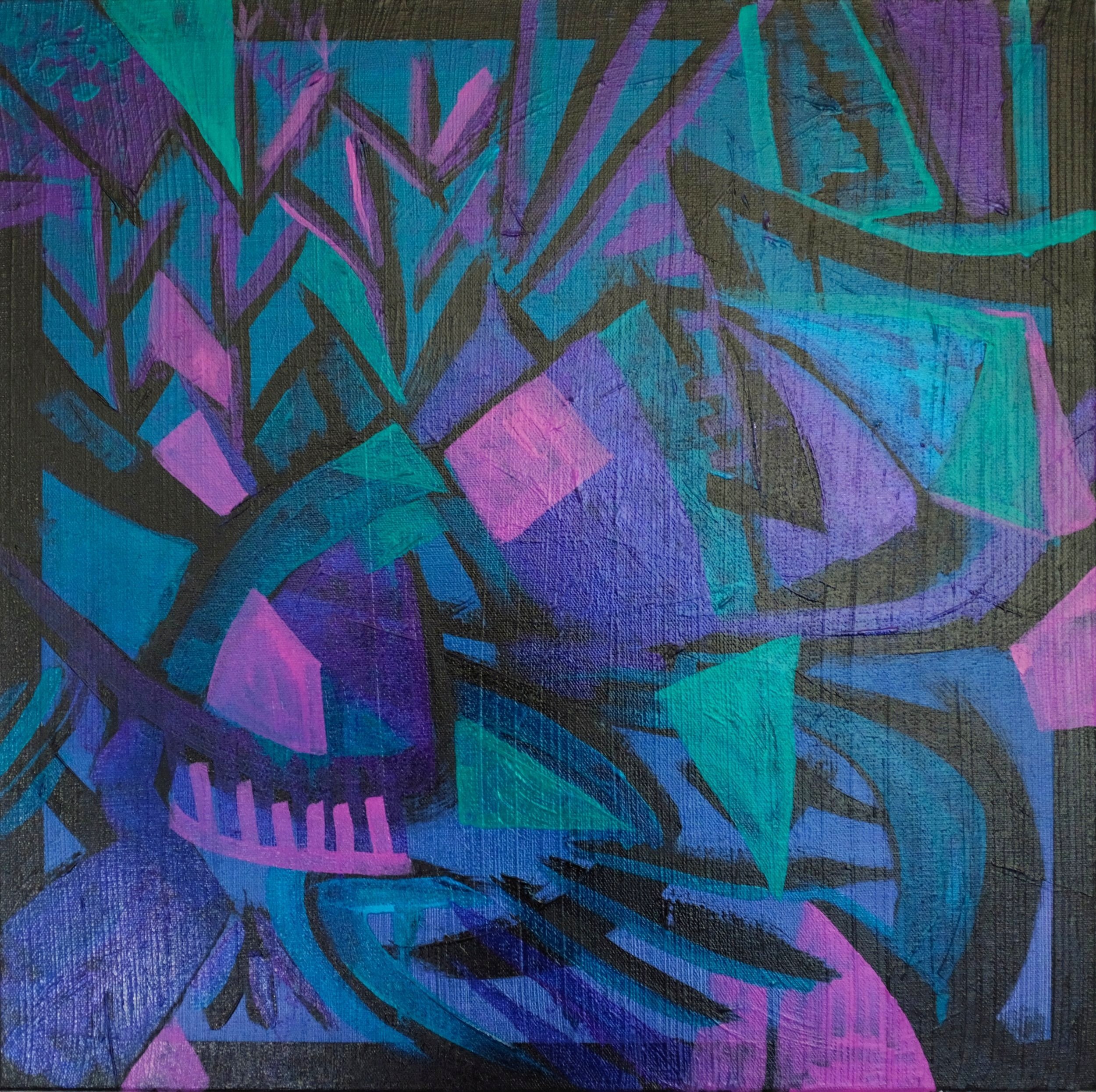 "Glass Ceiling" 2025 Acrylic on Canvas 52x52cm
