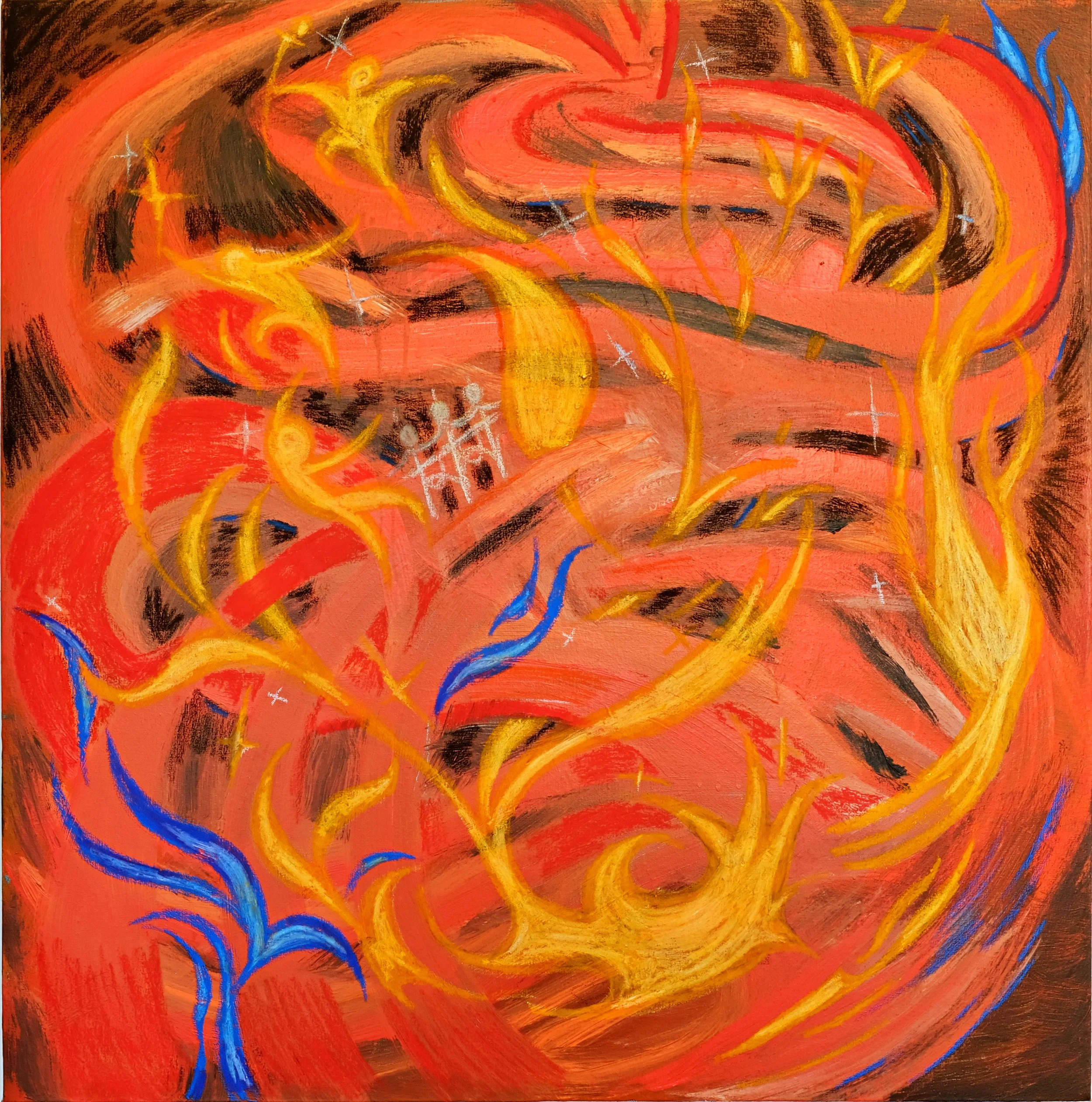 "Sunset" 2026 , 105x105cm Acrylic and Oil  on Canvas