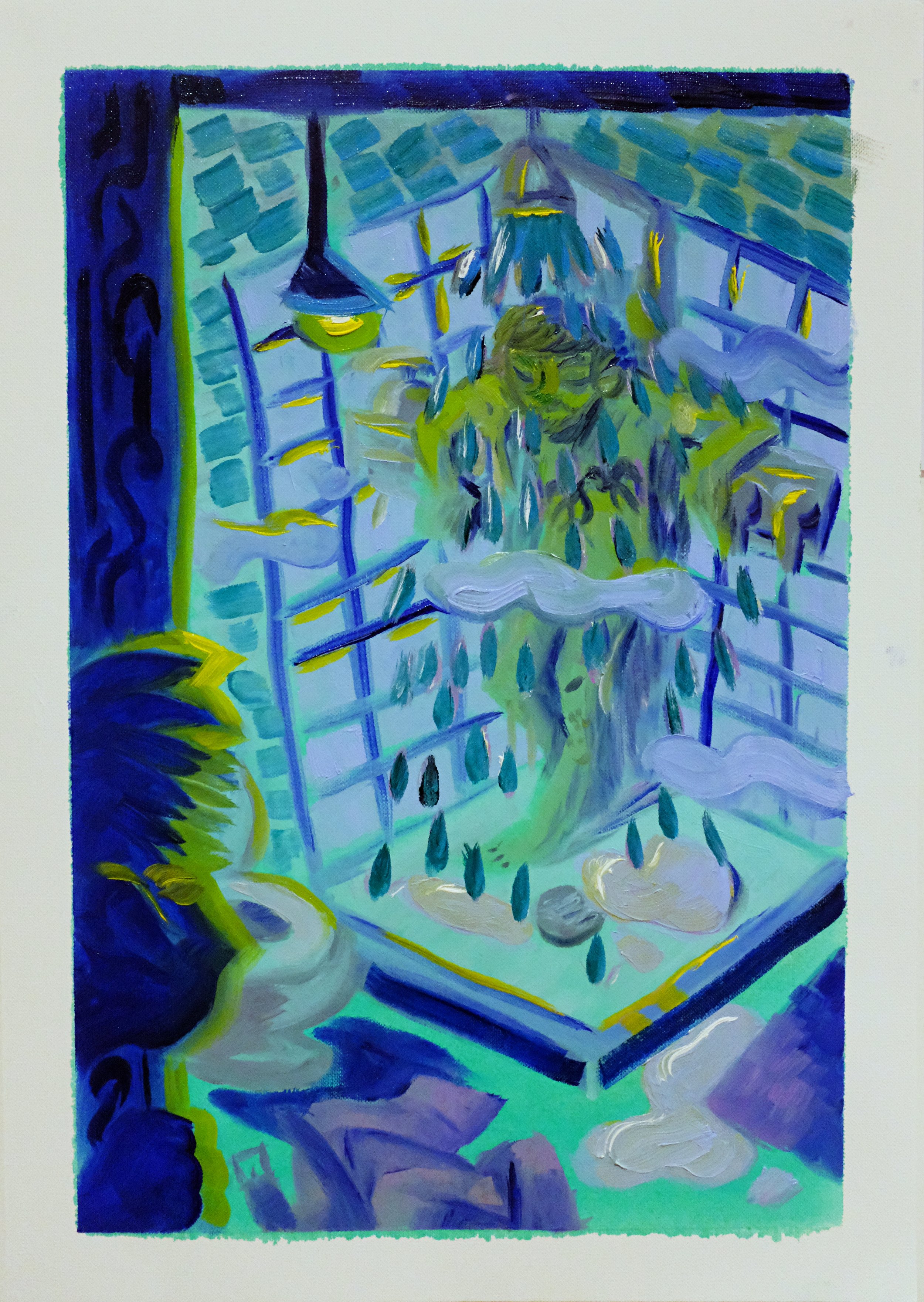 "Deluge of Pankow" 2025 Oil on paper 42x30cm