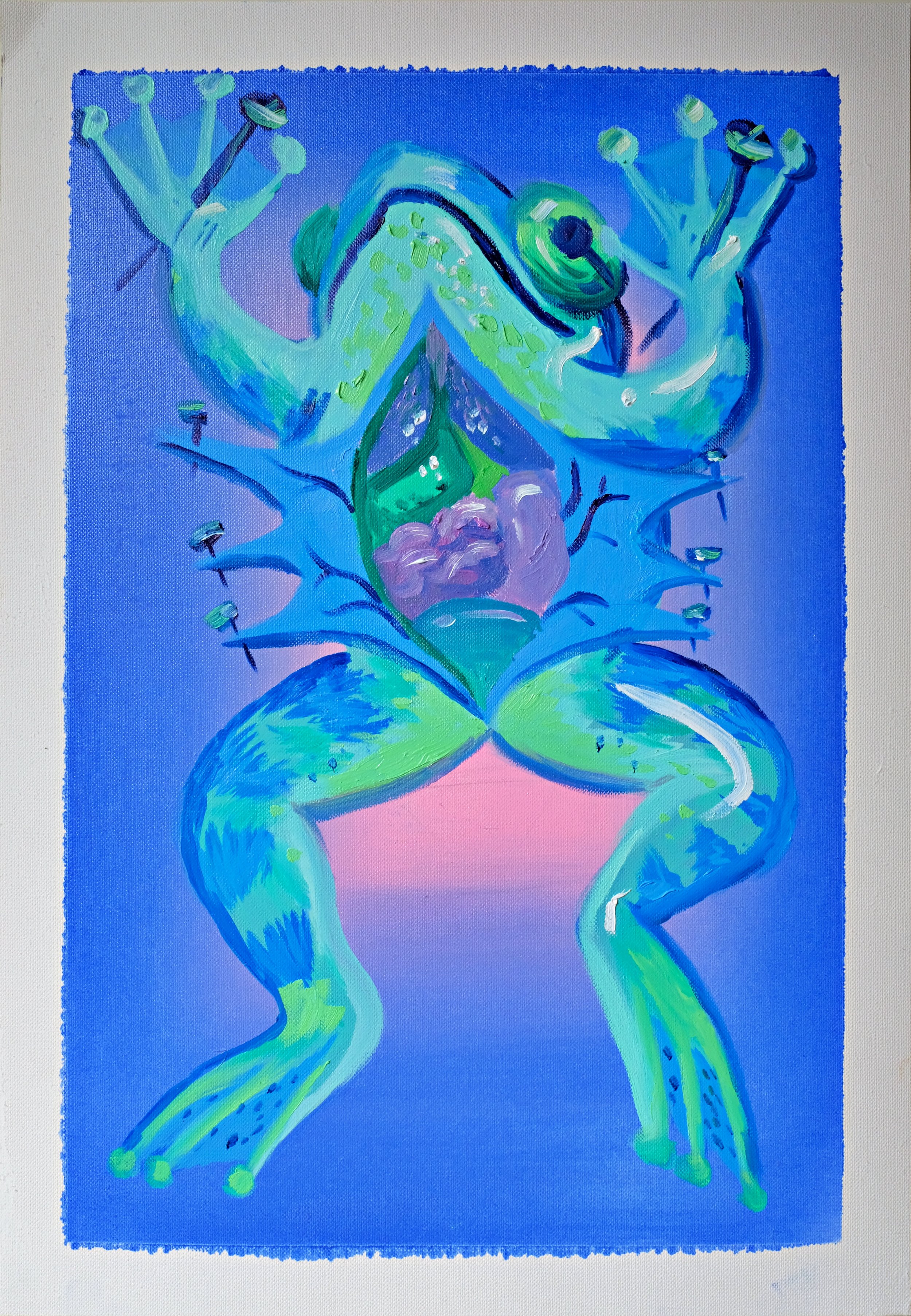 The Joke, The Art, The Frog 42x30cm oil on pad