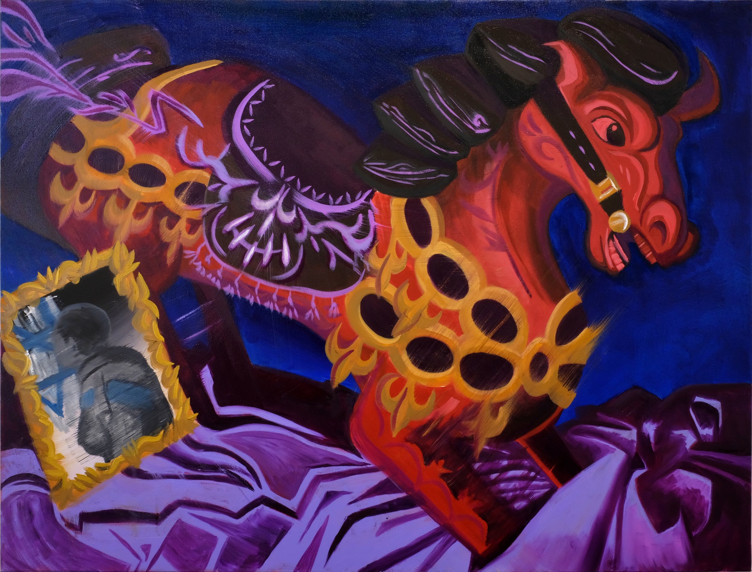"Mars's Pendulum" 2025, 96.5cmx 121.9 Acrylic on Canvas