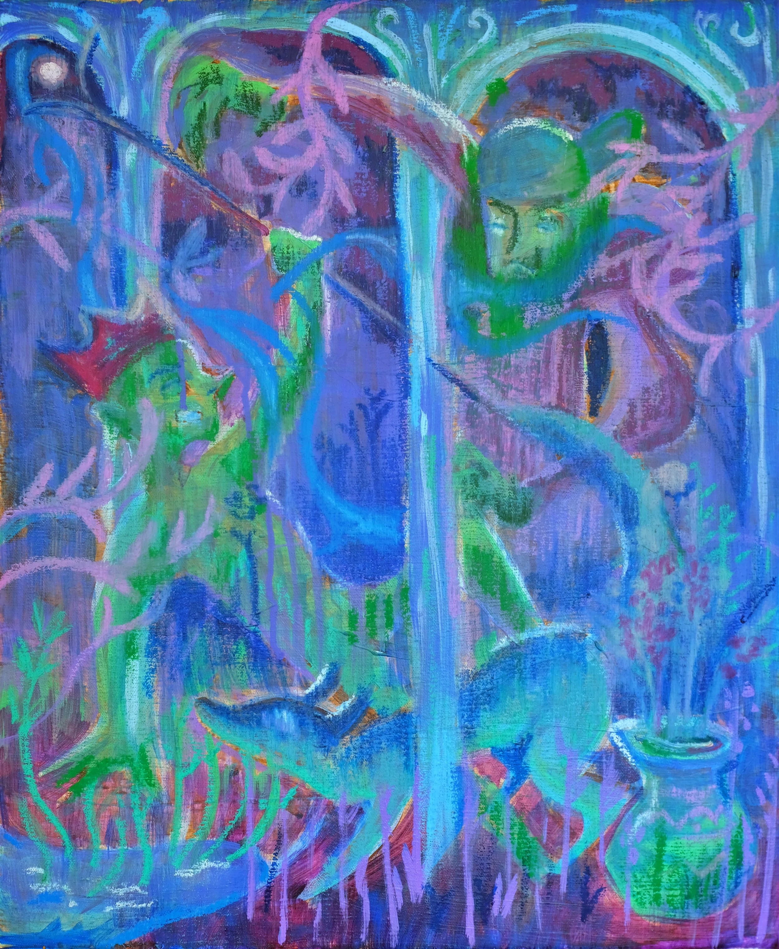 "Sundown" 2026, 40x51cm , acrylic and oil on canvas copy