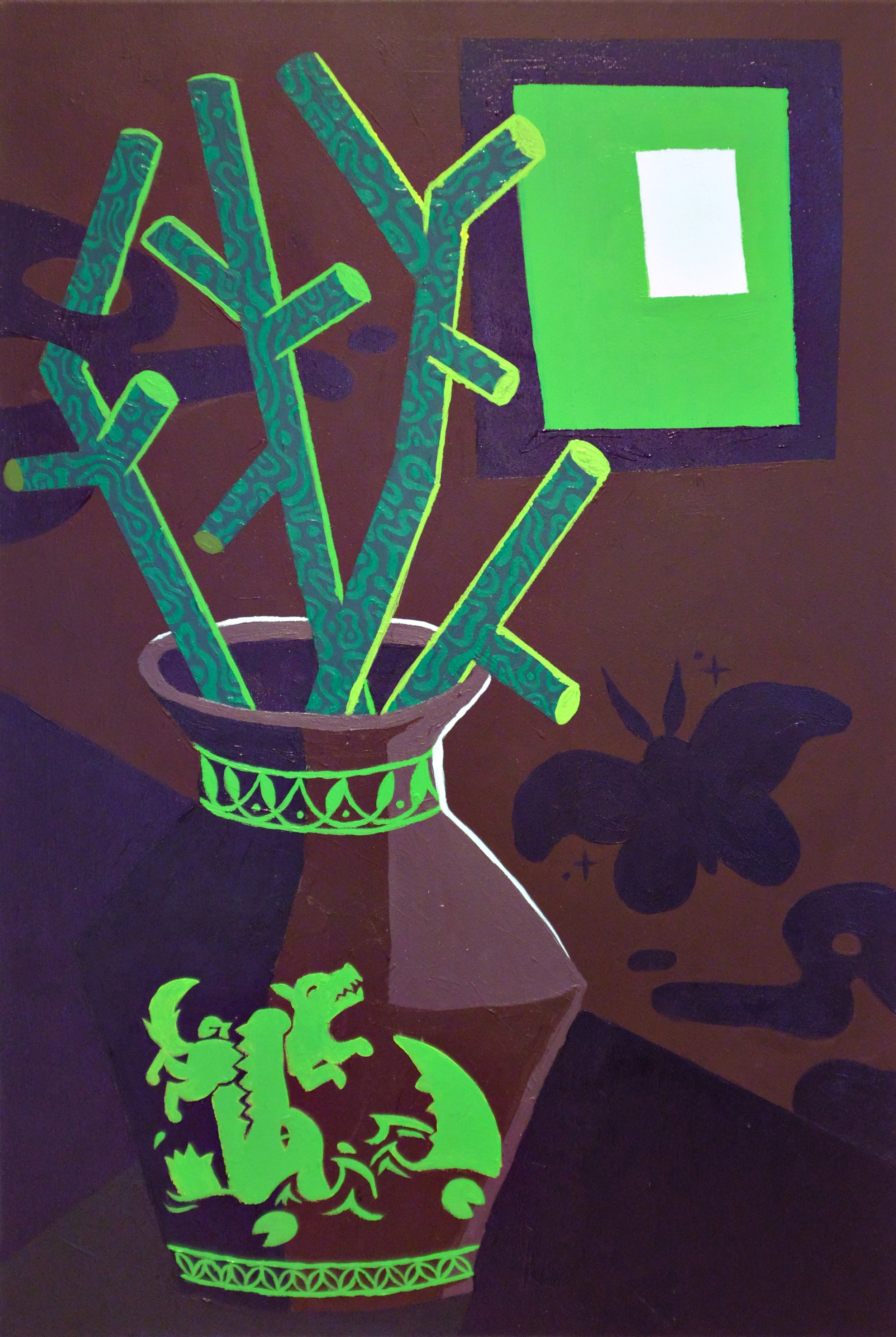 My vase in the attic 2025 51x70cm acrylic on canvas
