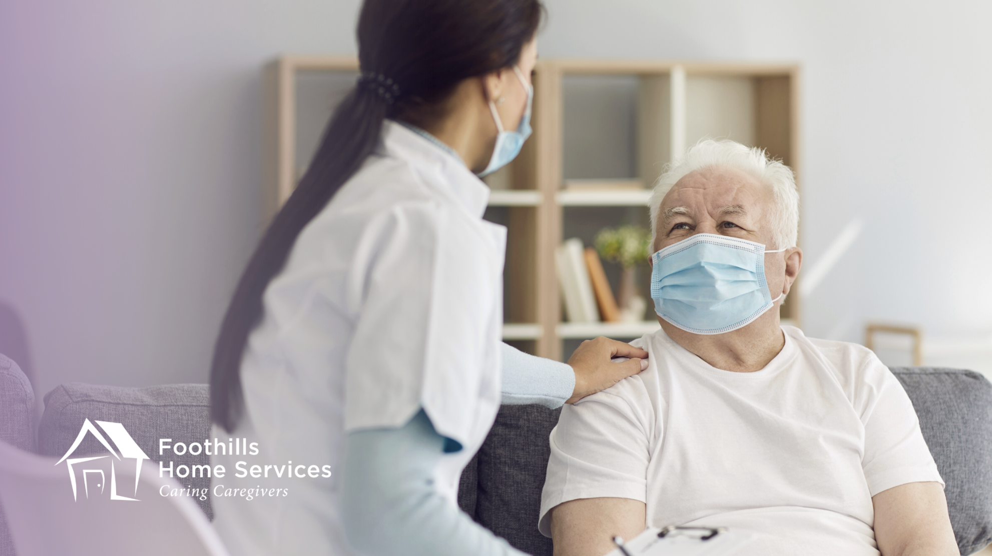 In home caregiver taking care of a senior