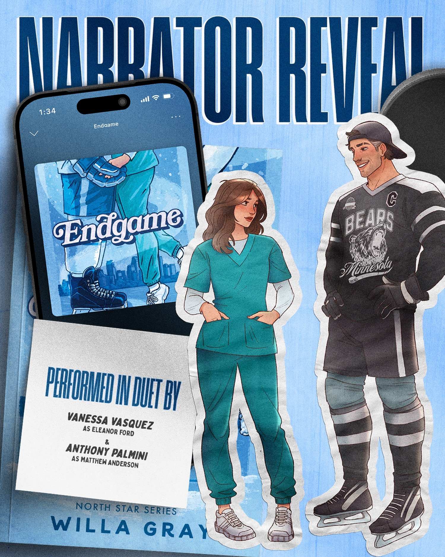 🎧 NARRATOR REVEAL 🎧

i&rsquo;m SO EXCITED to share that @antpalmini will be the voice of Matt and Vanessa Vasquez will voice Ellie! they truly truly truly knocked this out of the park and I&rsquo;m constantly pinching myself that my book is coming 