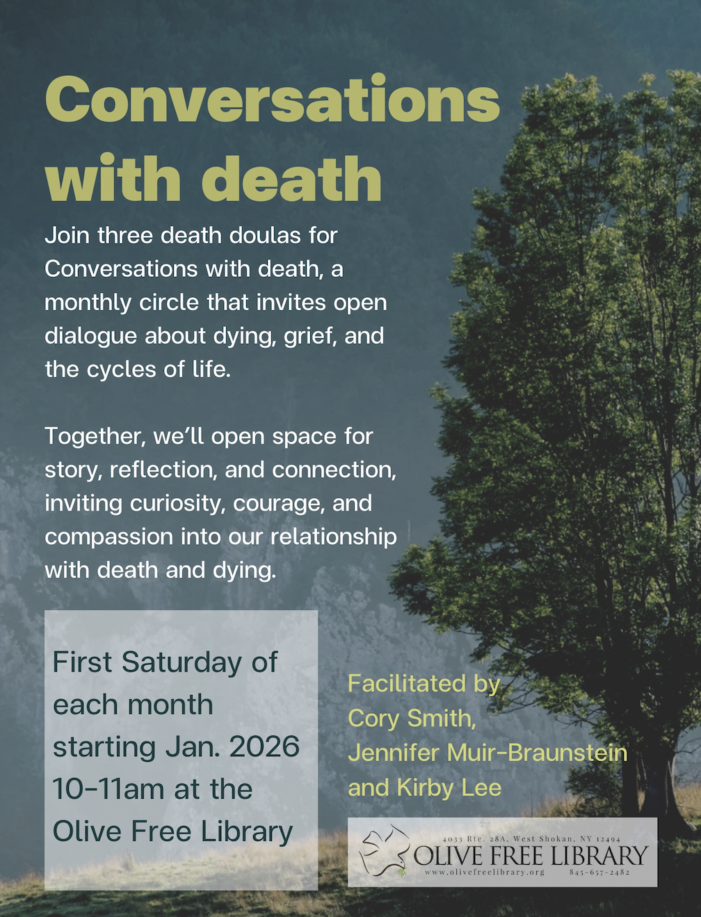 Conversations with Death at Olive Free Library 