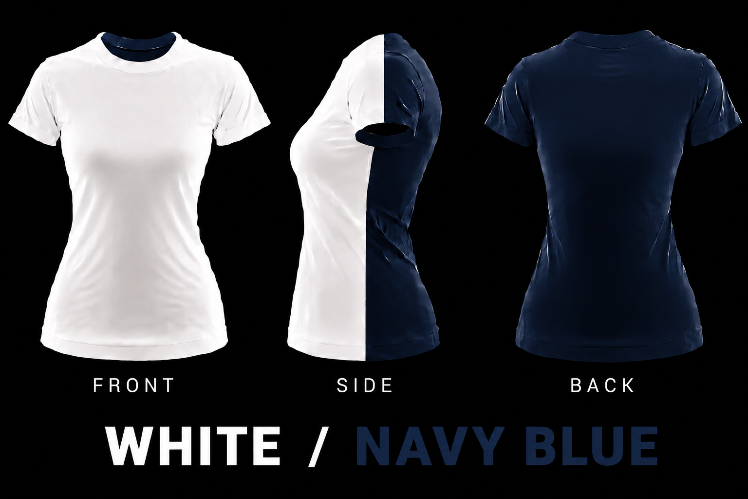 NISE HUNT Black Label™ Tee - White/Navy Blue