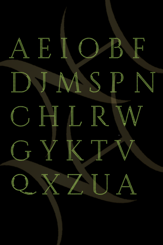 2-Inch Peridot Rhinestone Alphabet Design Elements