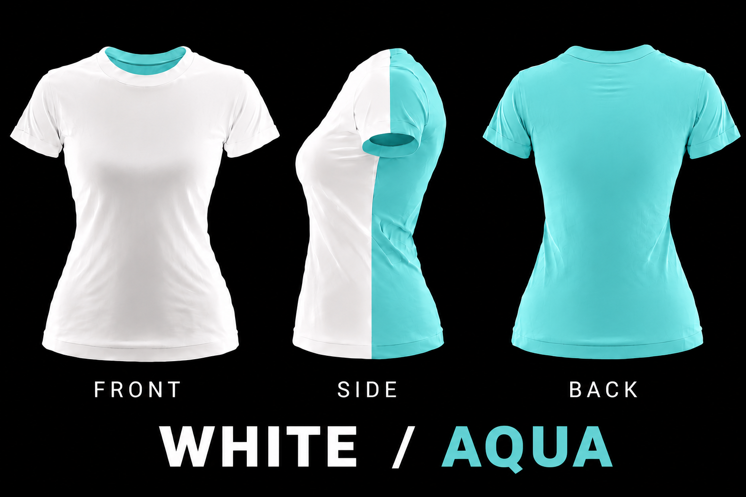 NISE HUNT Black Label™ Tee - White/Aqua