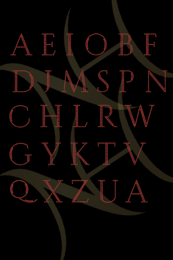 2-Inch Red Rhinestone Alphabet Design Elements
