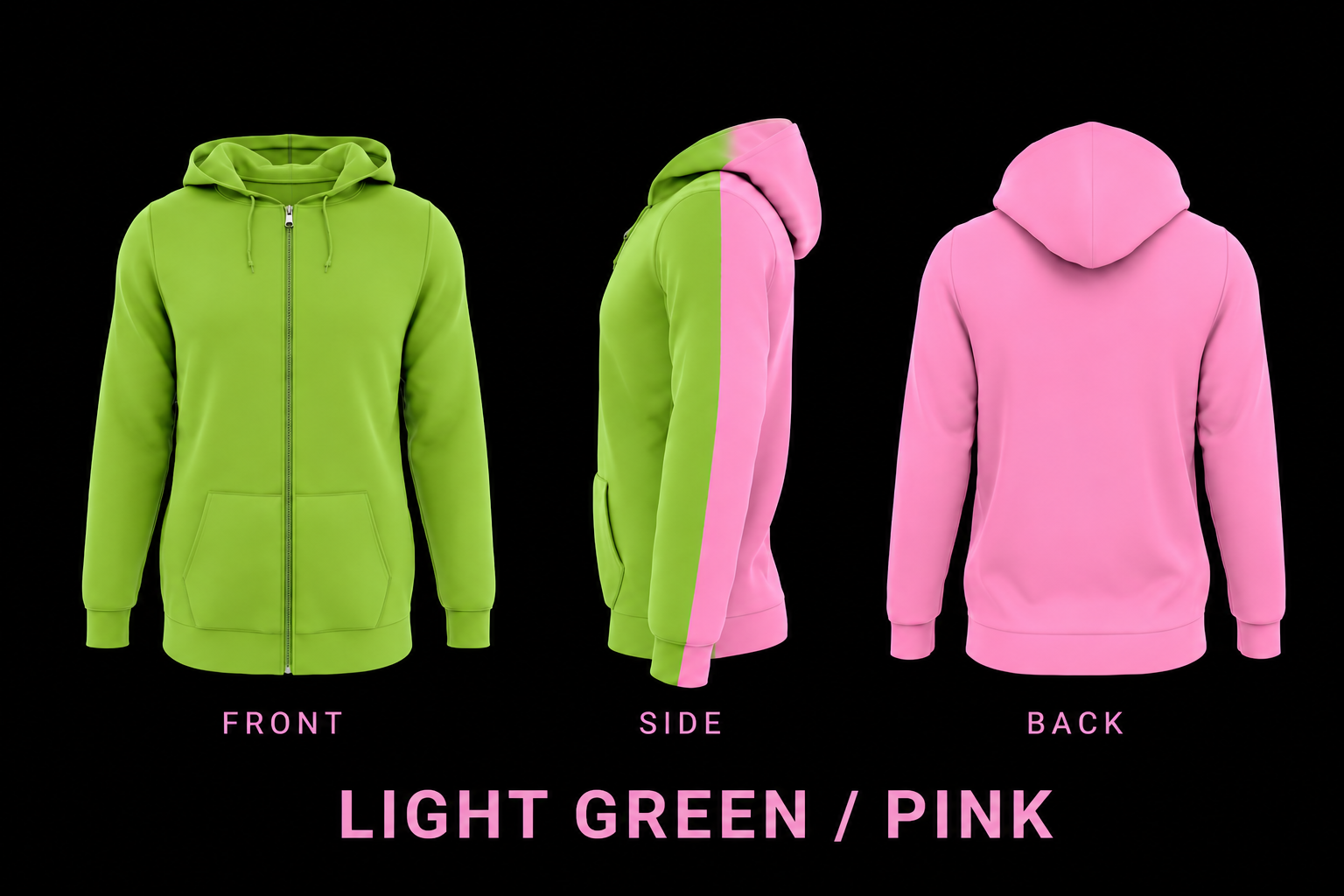 NISE HUNT Black Label™ Hoodie - Green/Pink