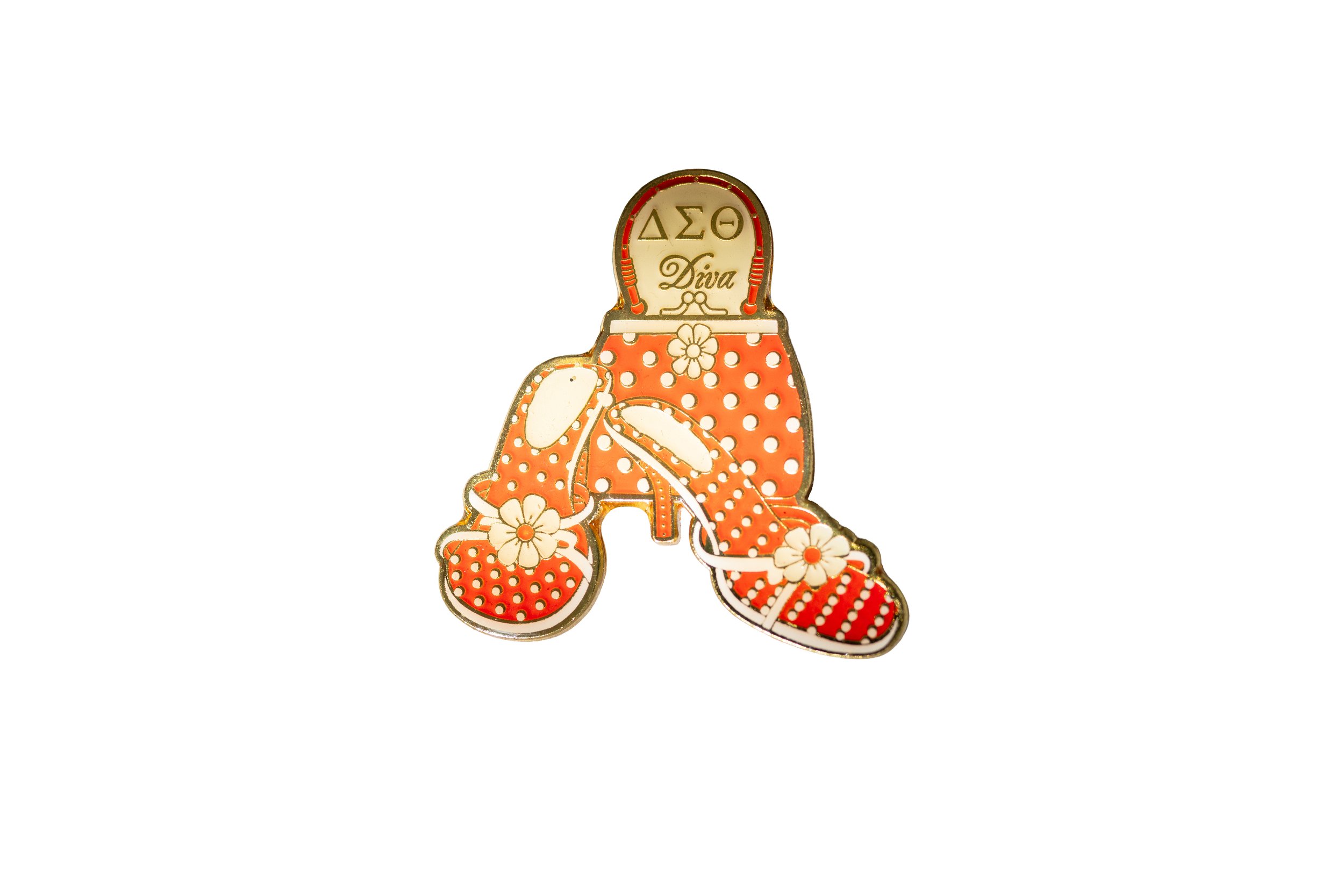 Delta Diva Lapel Pin (Red)