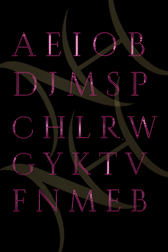 2-Inch Pink Rhinestone Alphabet Design Elements