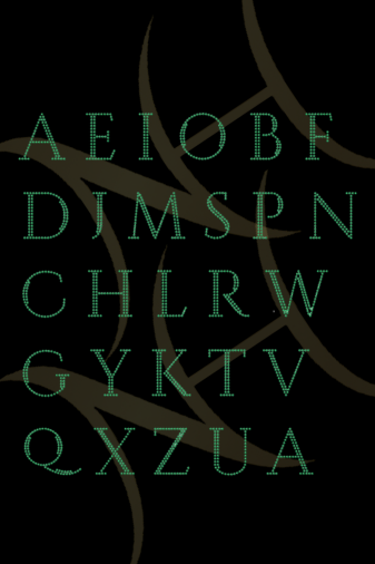 2-Inch Green Rhinestone Alphabet Design Elements