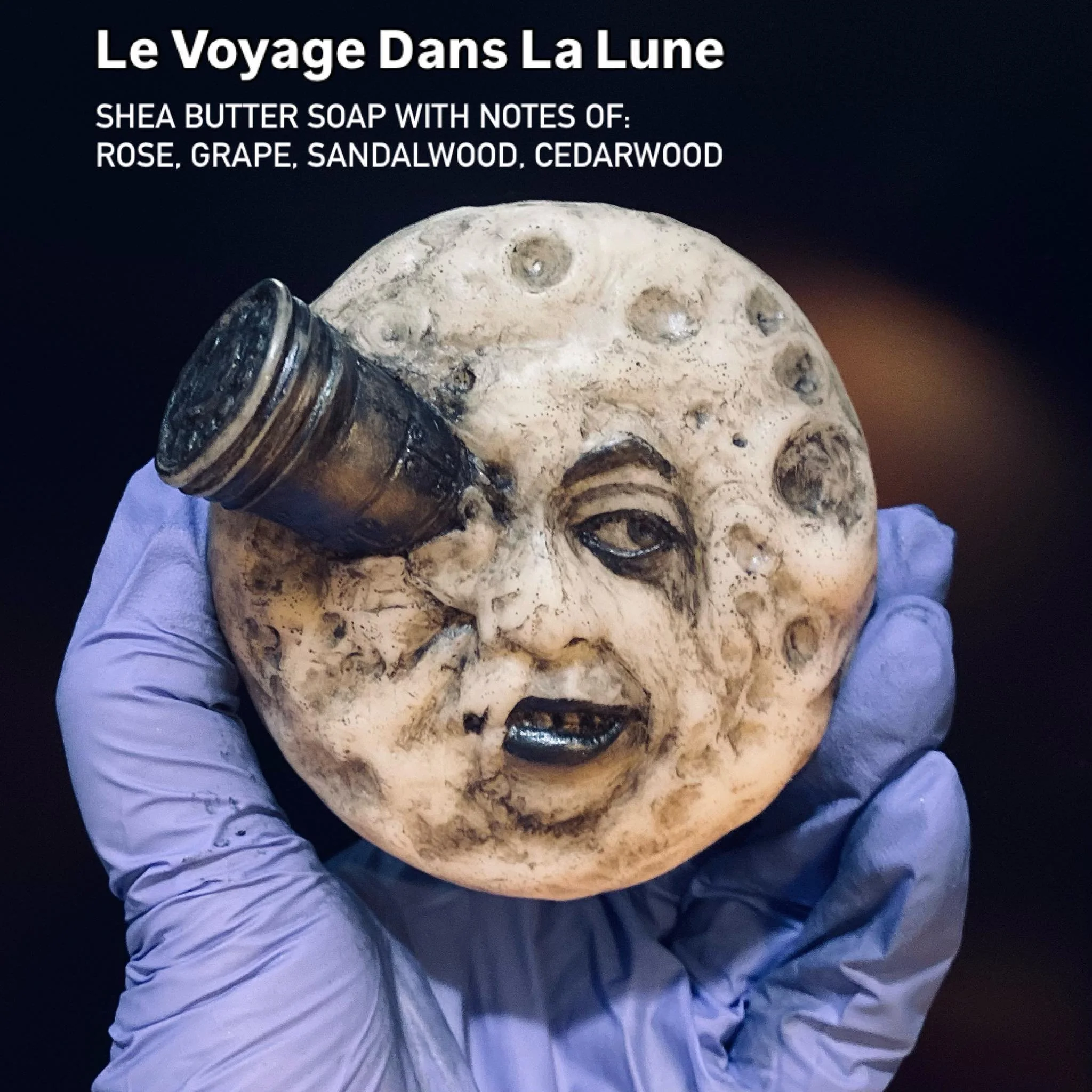 LE VOYAGE DANS LA LUNE Shea Butter Soap Bar - notes of Rose, Grape, Sandalwood, Cedarwood