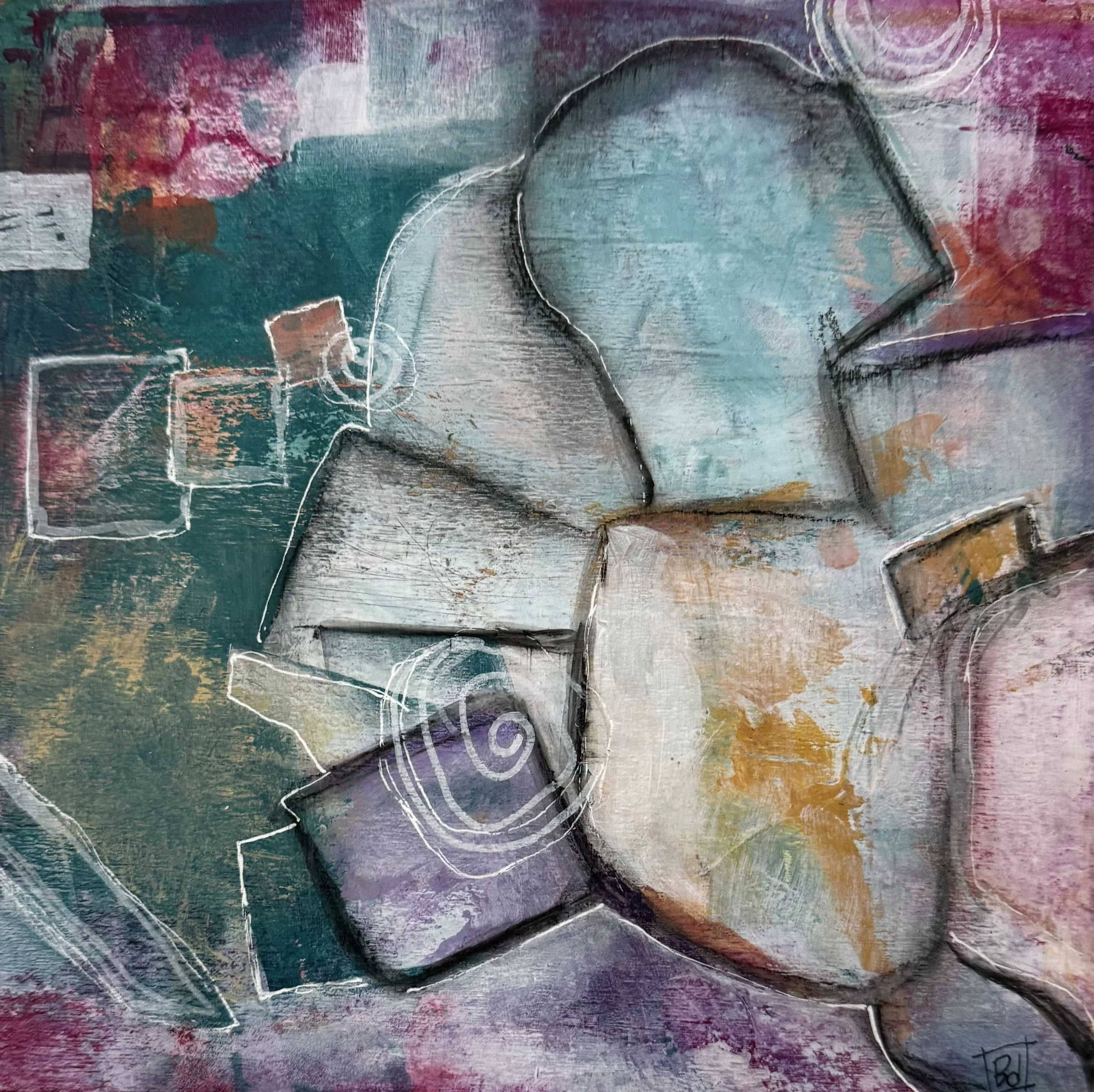 Burden of Quiet 8"x8"
3 of 4 Fragments of Becoming Series
$125 ($400 for all 4) All framed