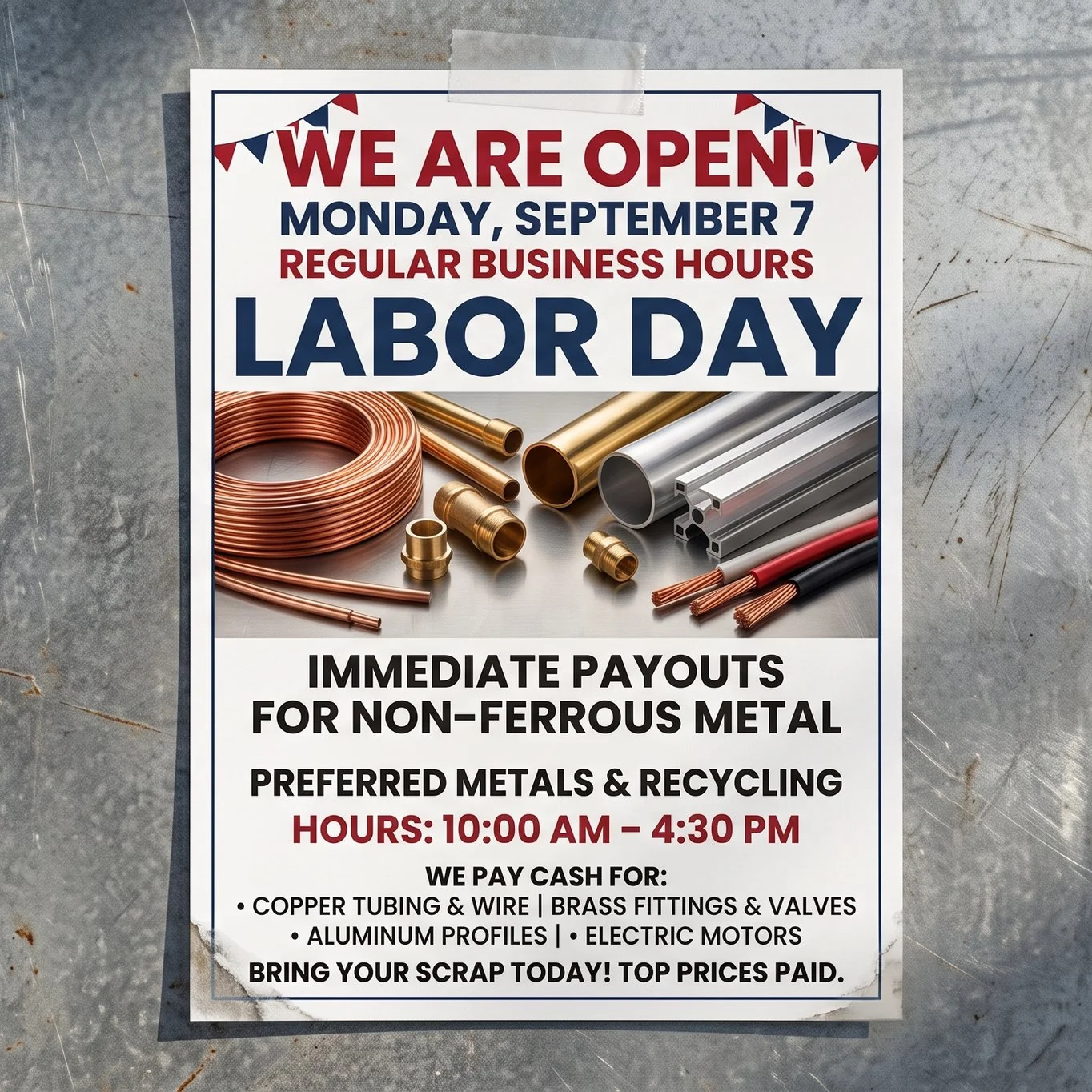 Flyer of our Labor Day hours