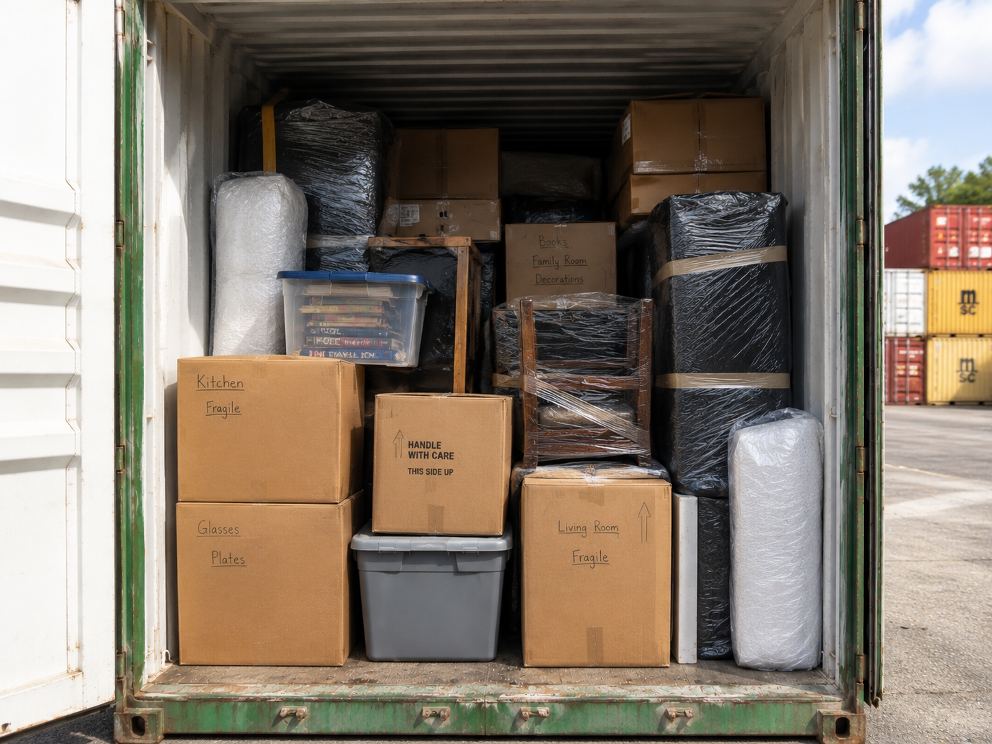Household goods shipping to the Netherlands from the USA with furniture, personal effects, and relocation cargo loaded for export