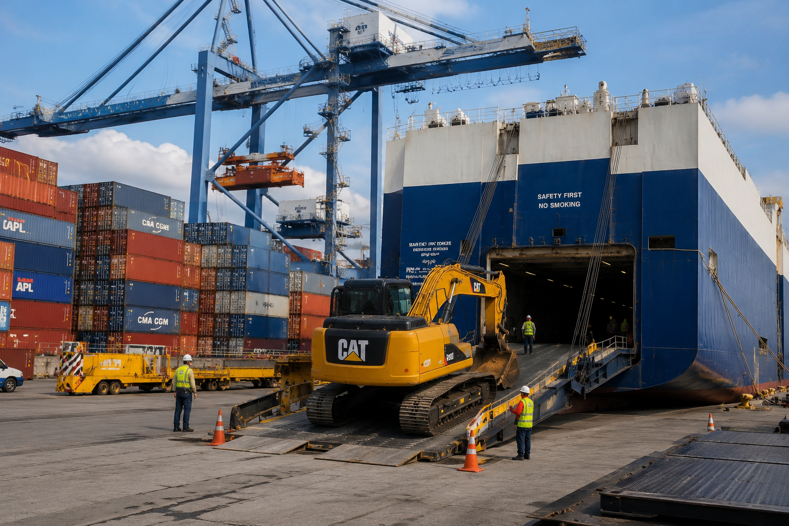 Excavator shipping from USA to Nicaragua