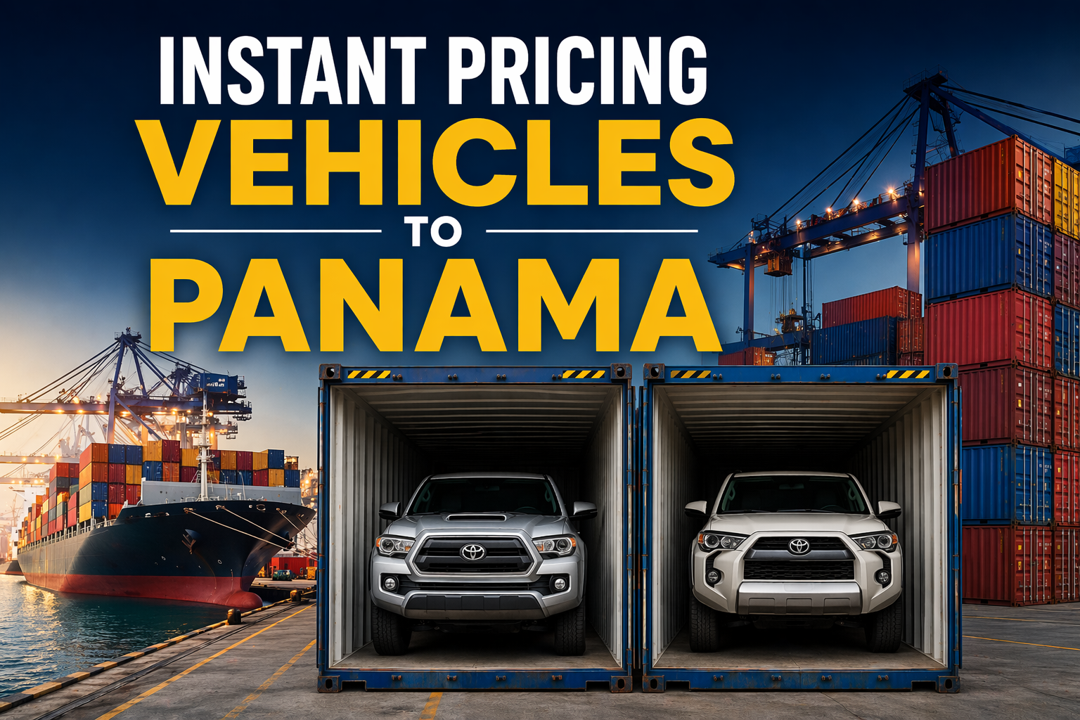 VEHICLES TO PANAMA INSTANT PRICING CALCULATOR