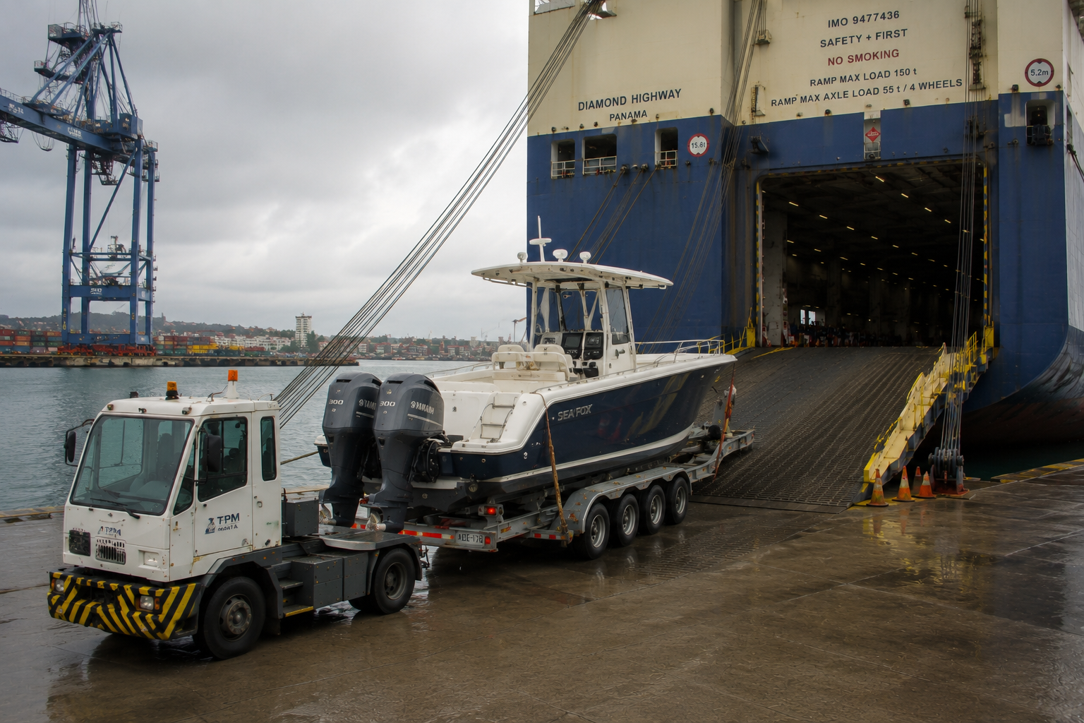 Boat and yacht shipping to Ecuador for fishing boats, sailboats, yachts, jet skis, and marine equipment.