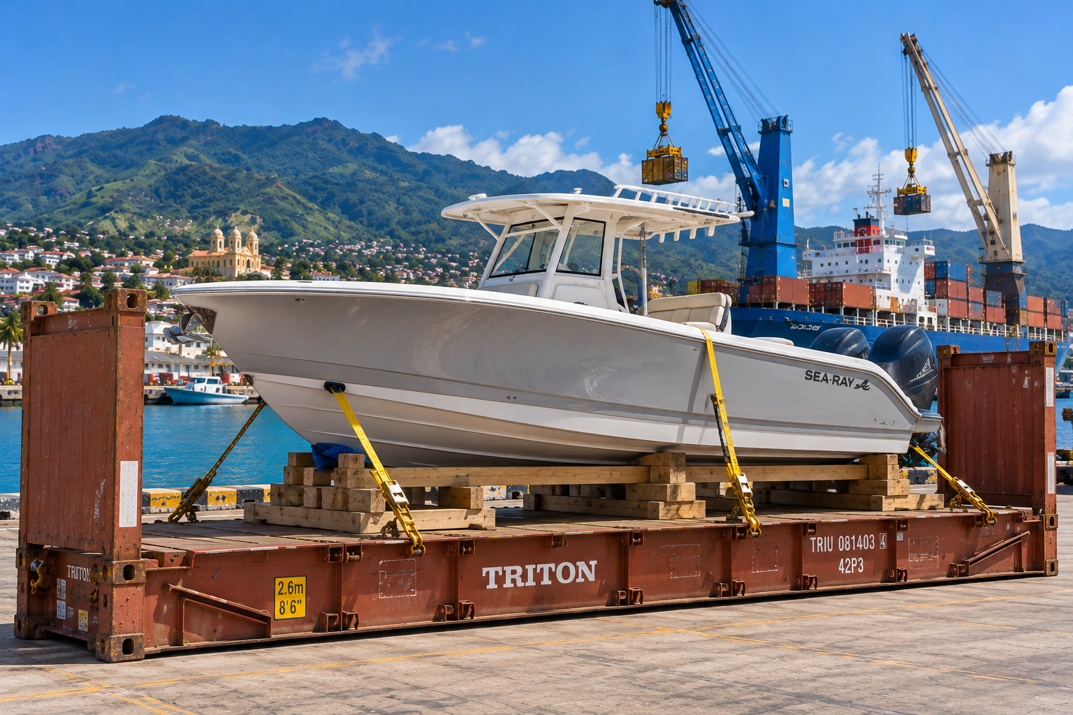 Transporte marítimo de barcos y yates desde EE. UU. a Haití: transporte marítimo de barcos de pesca, embarcaciones con consola central, yates y embarcaciones de recreo.