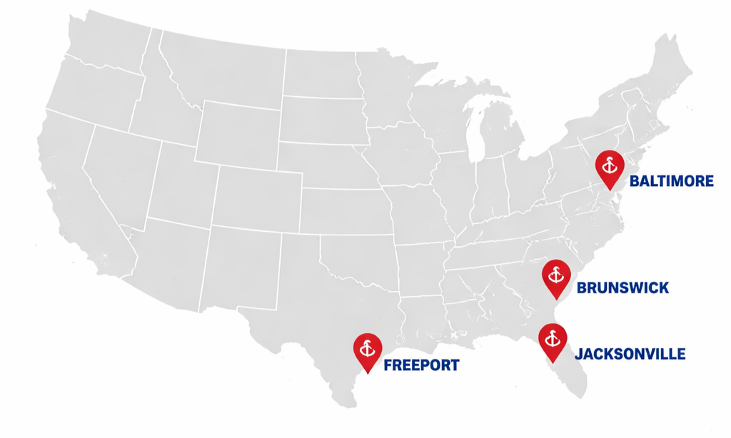 RORO MACHINERY SERVICE MAP