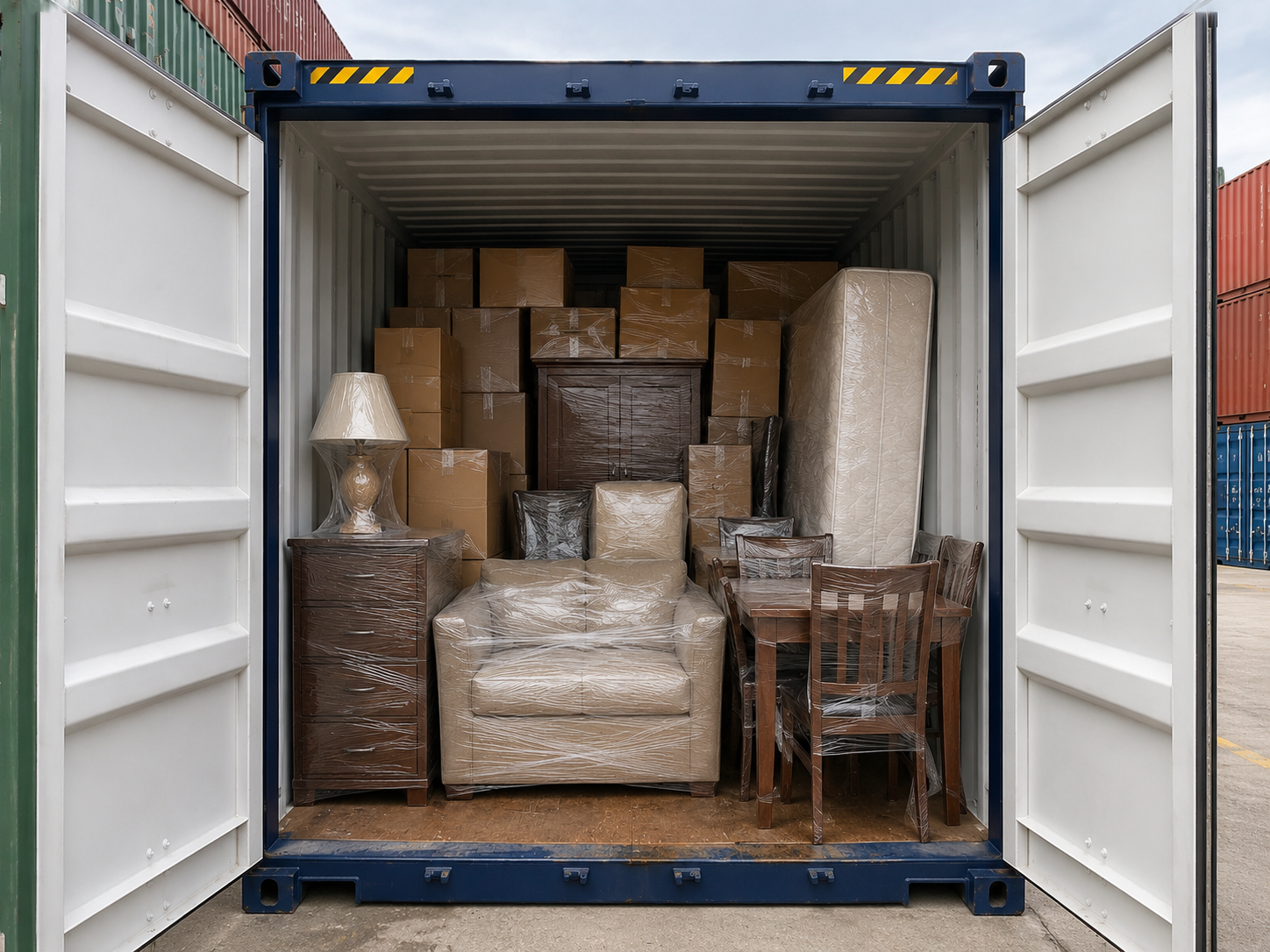 Cargo loaded in container for Guatemala