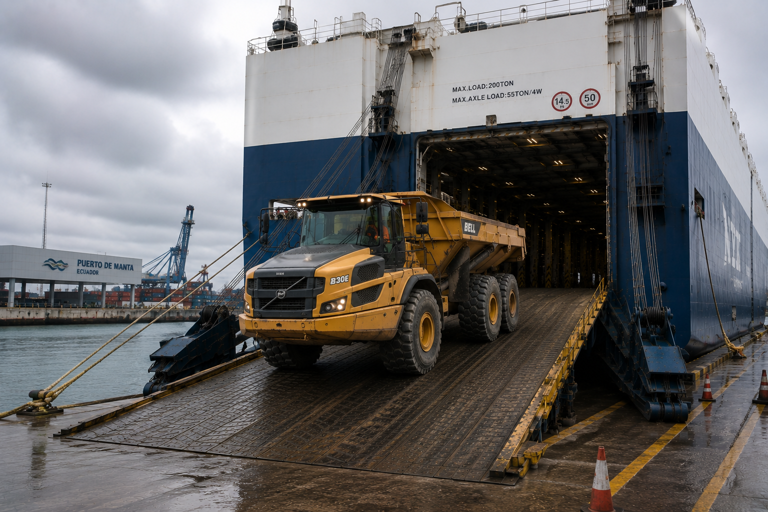 Commercial truck shipping to Ecuador for dump trucks, semi-trucks, work trucks, and fleet vehicles.