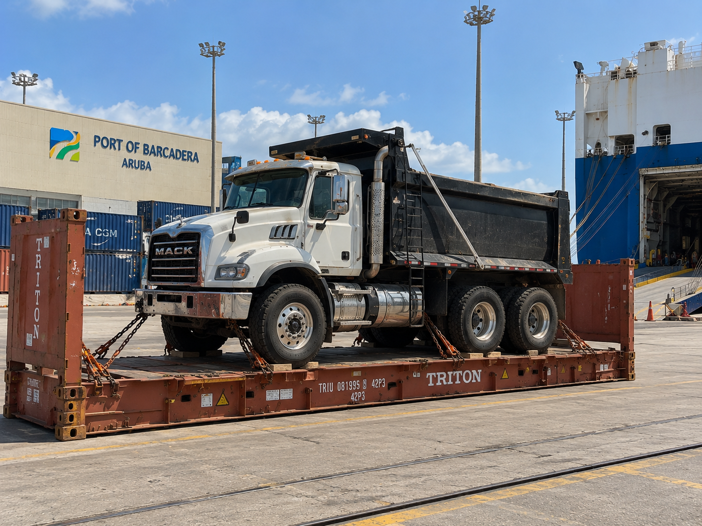 Transporte de maquinaria pesada desde EE. UU. a Aruba: transporte marítimo de excavadoras, bulldozers, tractores y maquinaria de construcción a Aruba.