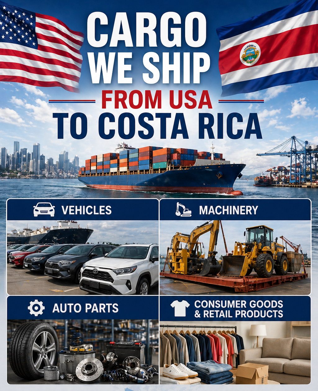 CARGO FROM USA TO COSTA RICA