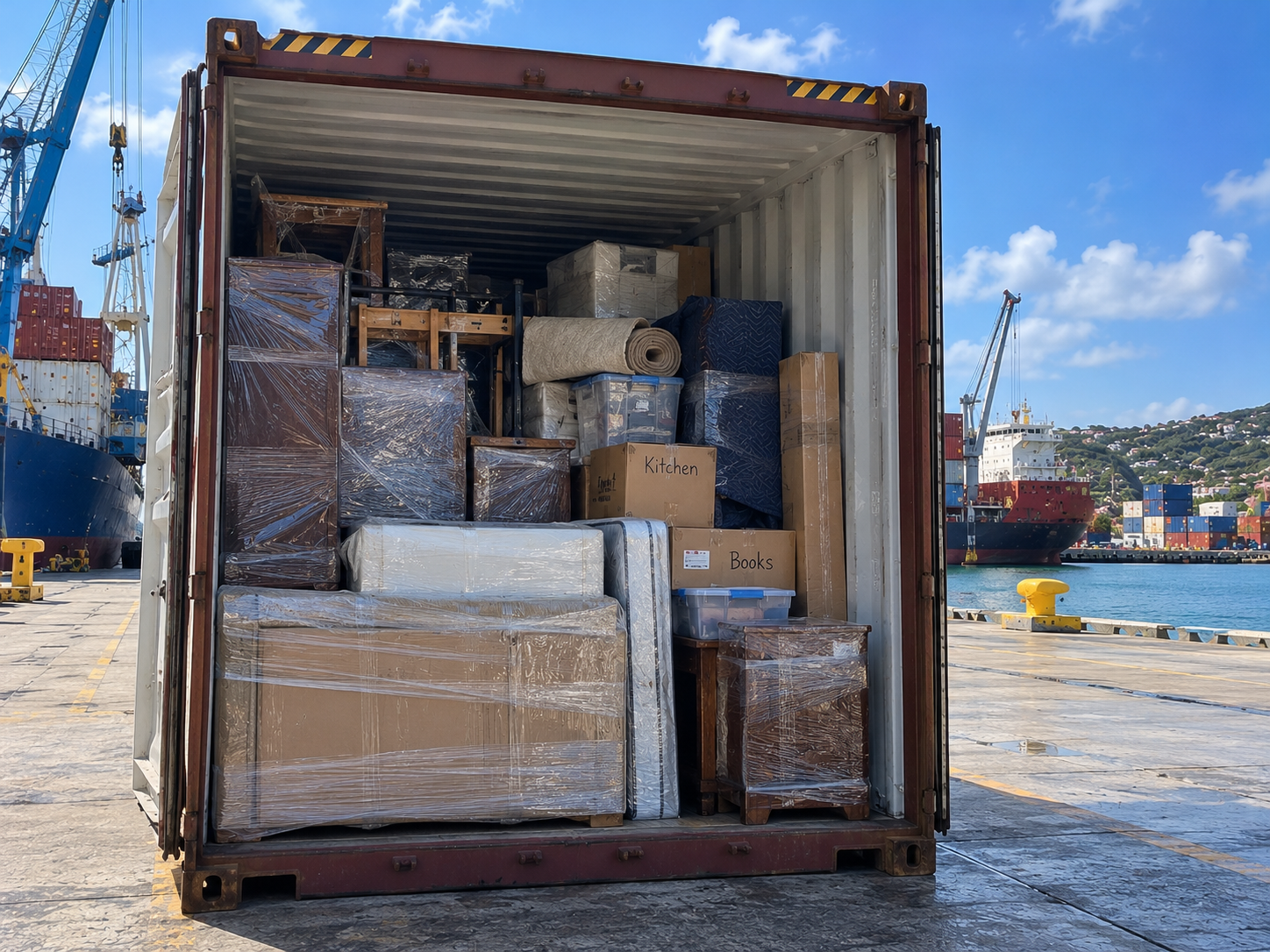 Envío de enseres domésticos desde EE. UU. a Antigua: transporte en contenedores de 20 y 40 pies para muebles, efectos personales y traslados internacionales a St. John's.