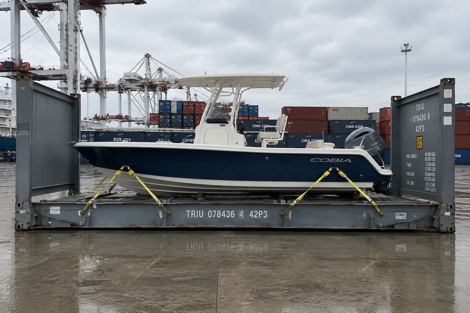 Boat shipping from the USA to Argentina for yachts, fishing boats, sailboats, jet skis, catamarans, and personal watercraft using container, flat rack, and breakbulk shipping services.