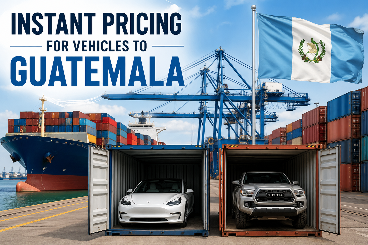 INSTANT PRICING FOR VEHICLES TO GUATEMALA