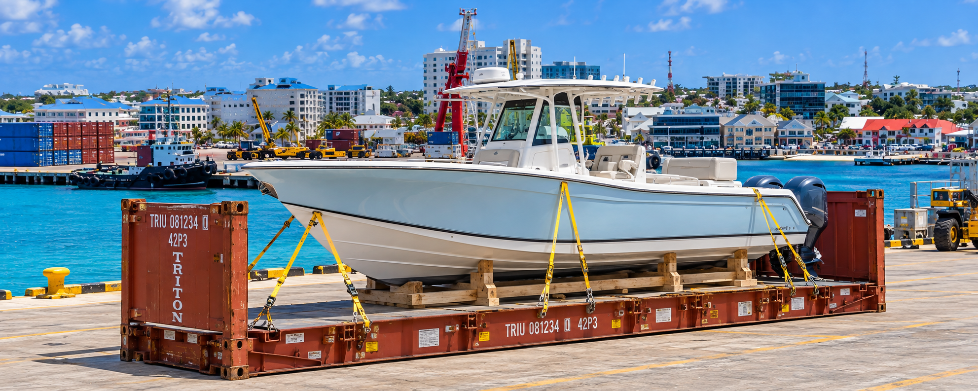 Transporte marítimo de barcos y yates desde EE. UU. a las Islas Caimán: transporte marítimo internacional de barcos de pesca, embarcaciones con consola central, yates y embarcaciones de recreo con destino a Gran Caimán.