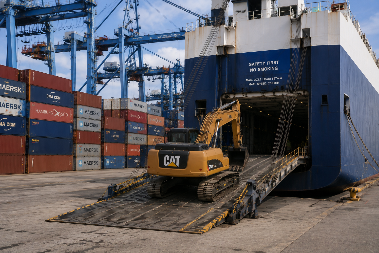 Excavator shipping service to Peru from the USA