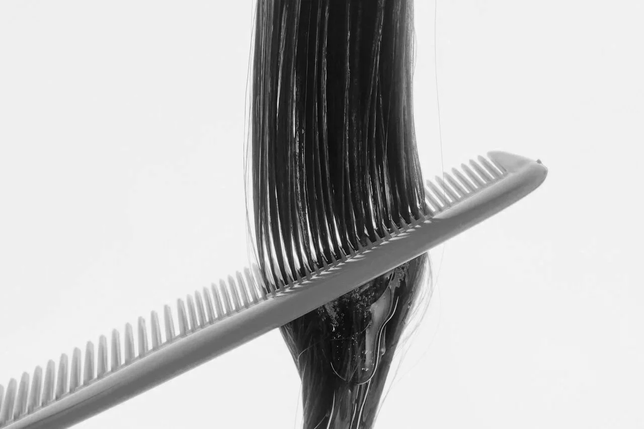 Close-up of hair with soap bubbles