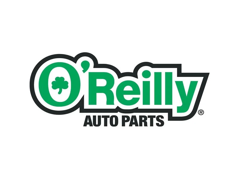 O'Reilly Auto Parts logo with a green shamrock inside the letter O.