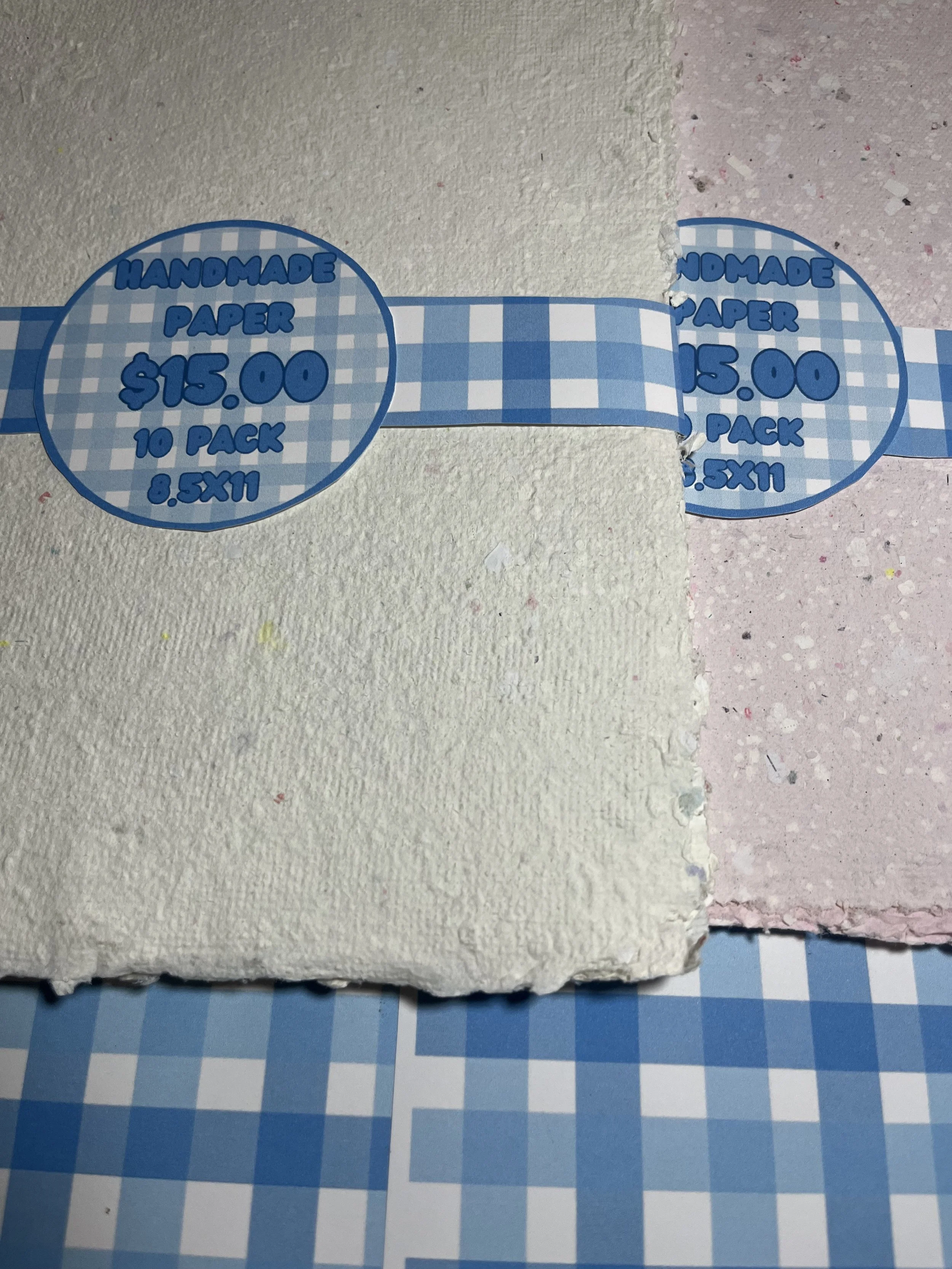 Handmade Paper 8.5 by 11- Pack of 10 Sheets